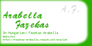 arabella fazekas business card